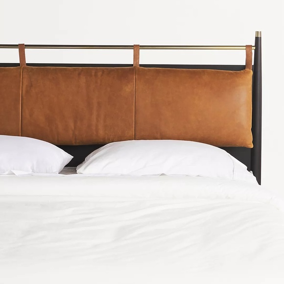 NWOT Anthropologie Hemming Leather Headboard Cushion - Picture 1 of 3